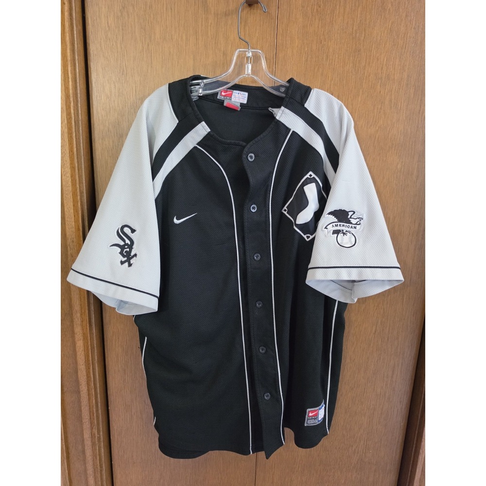 Vintage  Nike Chicago White Sox Jersey Mens Large Y2K Stitched Sewn Black Sz XL